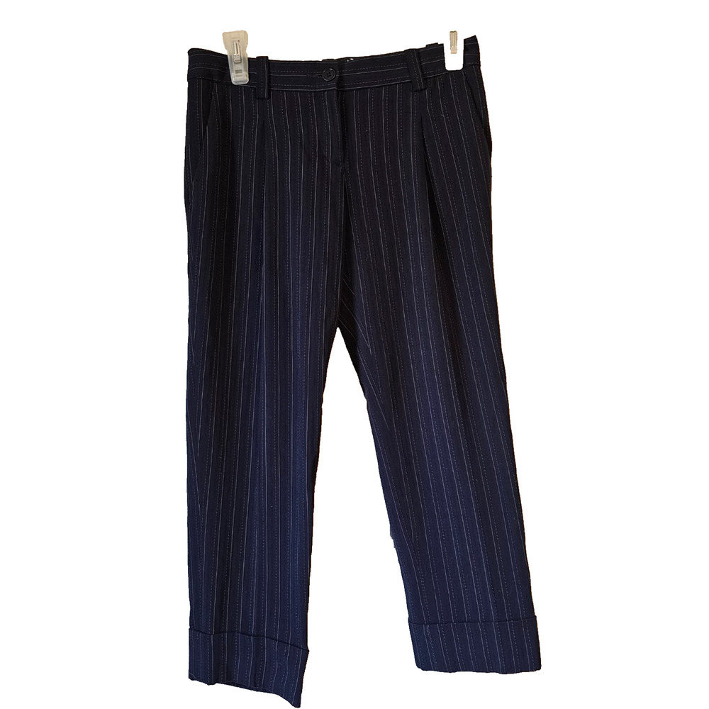 BCBG Max Azria Pinstripe Dress Pants Black Career Cuffed Womens Size 0